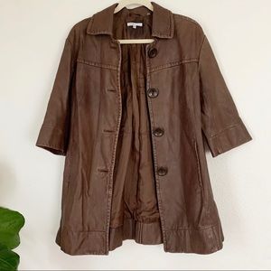 Vince Short Sleeve Leather Jacket